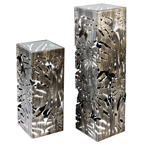 Säule GILDE Säulen Höhe 100cm Breite 27cm bronzefarben Glas, Metall