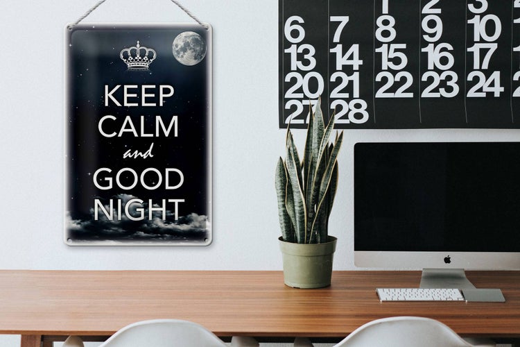 Blechschild Spruch 20x30cm Keep Calm and good night
