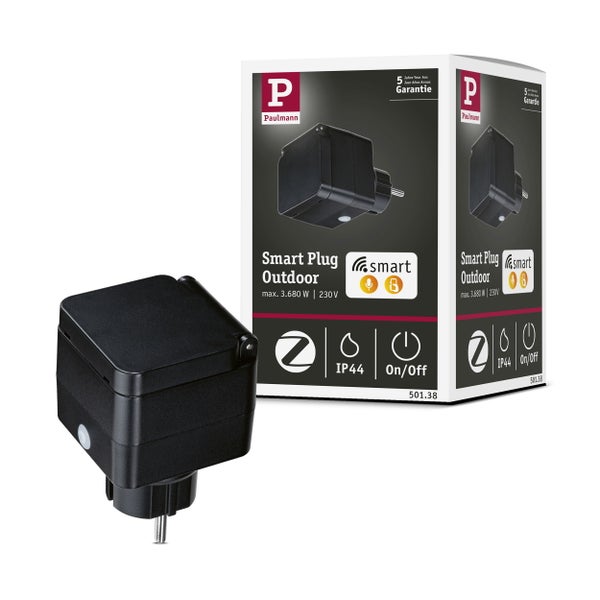 Zwischenstecker Smart Home Zigbee 3.0 Smart Plug Outdoor IP44 Schwarz