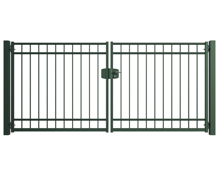 Doppeltor aus Metall mit Griff