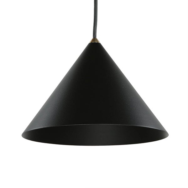 Schwarze Hängelampe in Kegelform