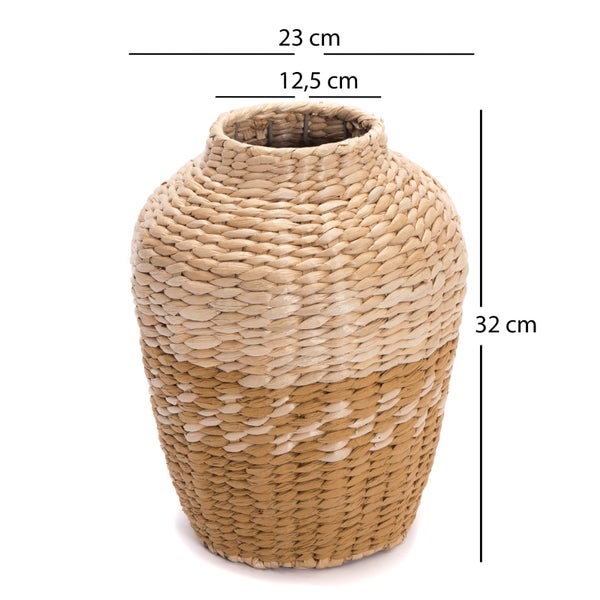 Vase  Kairo 32  cm, geflochtenes Stroh natur-gelb