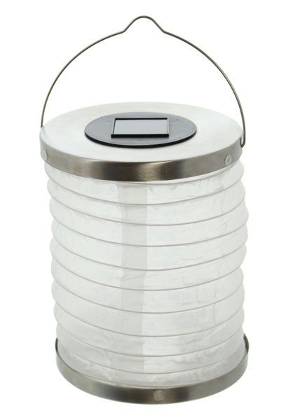 FRANK FLECHTWAREN | LED-Lampion Solar, 2er Set, METALL, KUNSTSTOFF, Ø 15 x 18 cm, GH 25 cm, für den Außenbereich geeignet
