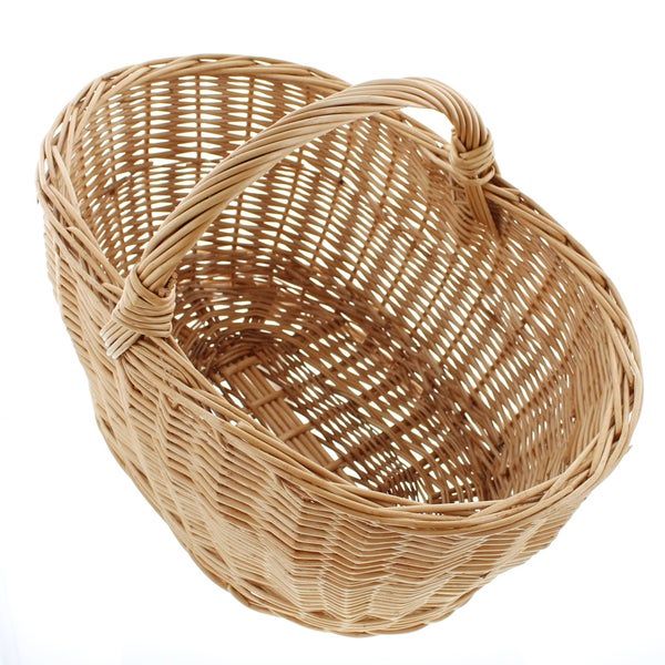 FRANK FLECHTWAREN | Einkaufskorb Natur, WEIDE, 50 x 33 x 25 cm, GH 39 cm