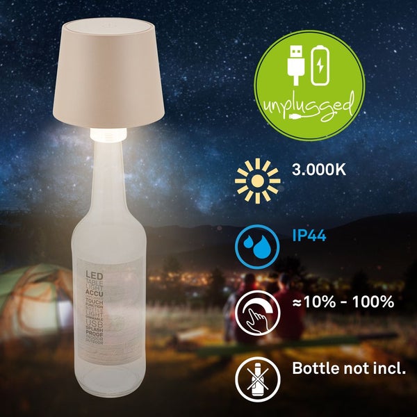 LED Flaschenlampe Flaschenlicht Tischlampe Dimmbar Touch Fernbedienung Kabellos