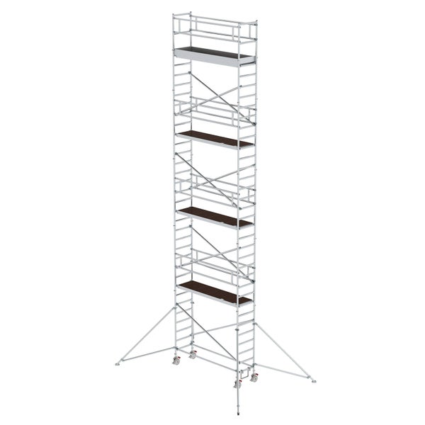 MUNK Aluminium-Rollgerüst mit Ausleger 2,45x0,75m Plattform 11,51m AH