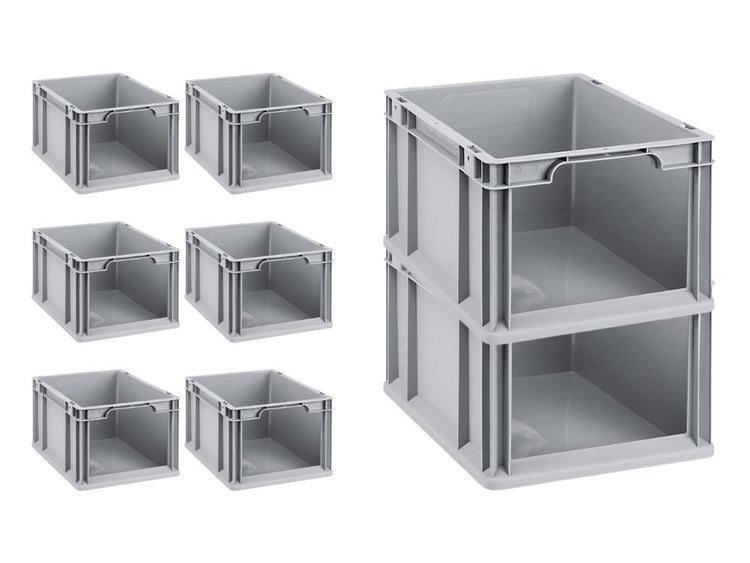 PROREGAL SuperSparSet 8x Eurobox NextGen Store HxBxT 22 x 30 x 40 cm 20 Liter Front Offen Eurobehälter Transportbox