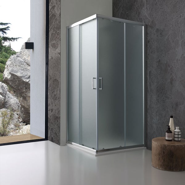 Eckeinstieg 80x80cm – satiniertes Sicherheitsglas | Giada
