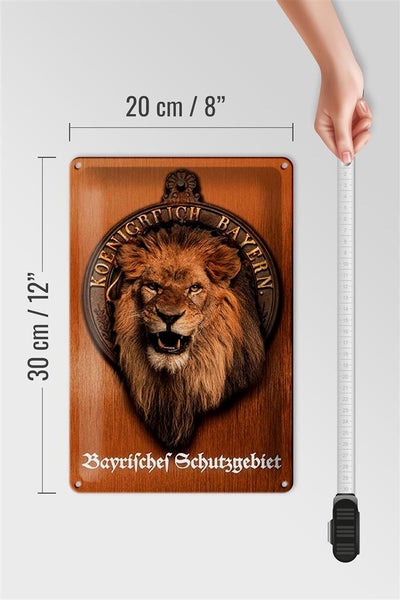 Blechschild Spruch 20x30cm Königreich Bayern Löwe
