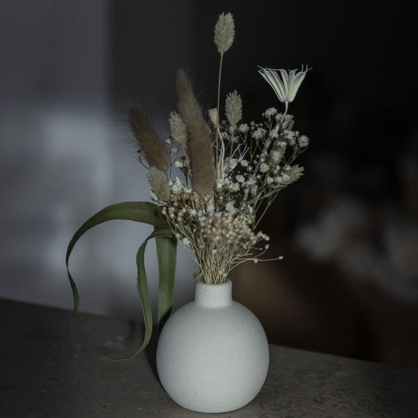 Trockenblumenstrauß Mini Wildblume beige - 8 Stück