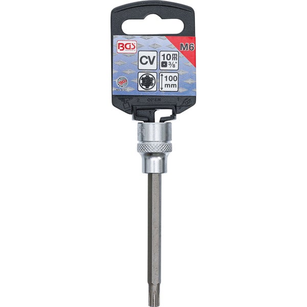 BGS Bit-Einsatz Länge 100 mm Antrieb Innenvierkant 10 mm (3/8) Keil-Profil (für RIBE) M6 - 4141