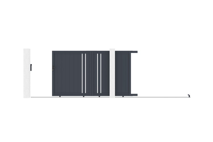 Schiebetor 3m GIONA H.180 graues Aluminium