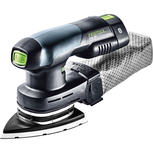 Festool Akku-Deltaschleifer DTSC 400 mit Staubfangbeutel und Bluetooth.