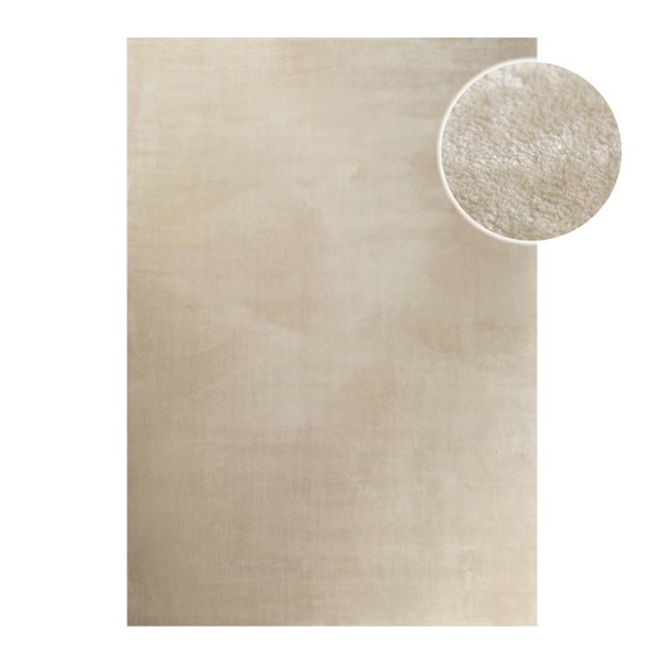Weicher Hochflor Teppich Creme Beige Eriksson WECONhome 200x290 cm