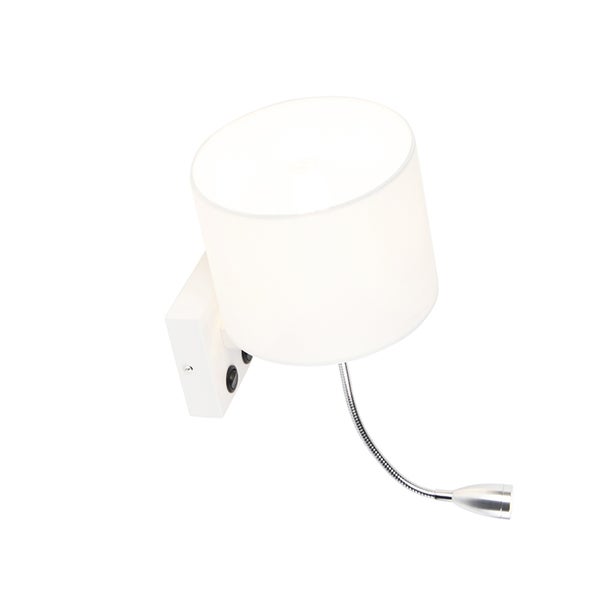 Wandleuchte mit Leselampe und flexiblem Arm