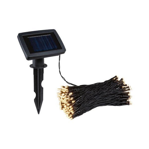 Solar LED Lichterkette Aurinka IP44 3000K 200x6lm Schwarz
