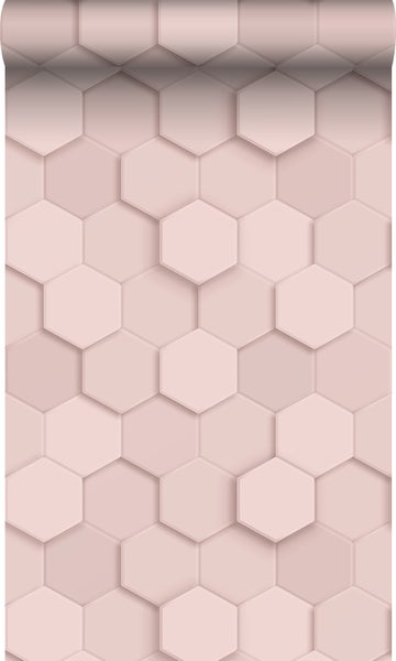 Origin Wallcoverings Tapete 3D Wabenmuster Hellrosa - 53 cm x 10.05 m - 347849