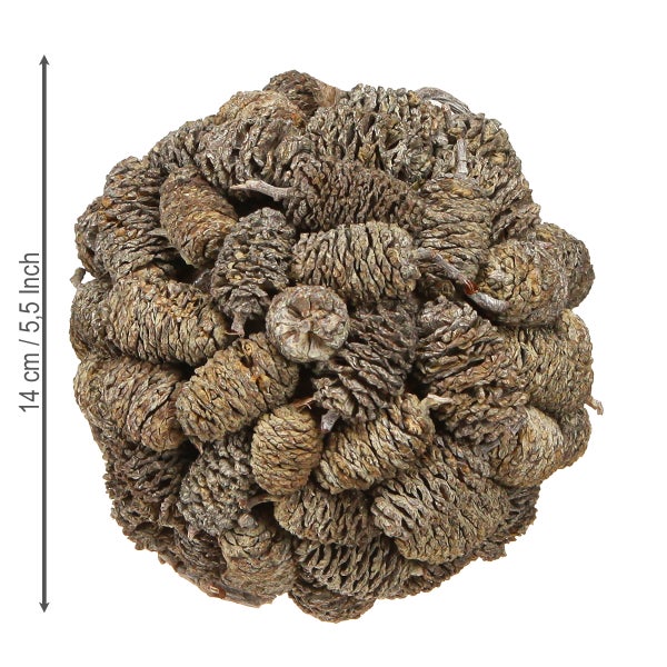 Dekokugel aus Zapfen, circa 14 cm Durchmesser