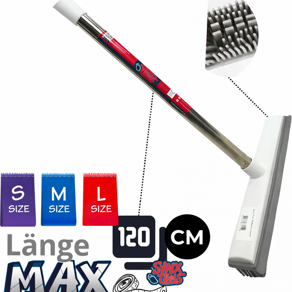 Fensterabzieher mit Teleskopstiel, maximal 120 Zentimeter Länge