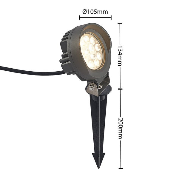 Lindby LED Außenleuchte Emar (Modern) in Schwarz aus Aluminium (1 flammig, ) - Außenstrahler außen Spot für Garten Terasse Balkon & Haus