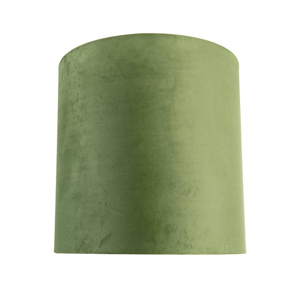 Velour-Lampenschirm grün 40/40/40 mit goldener Innenseite