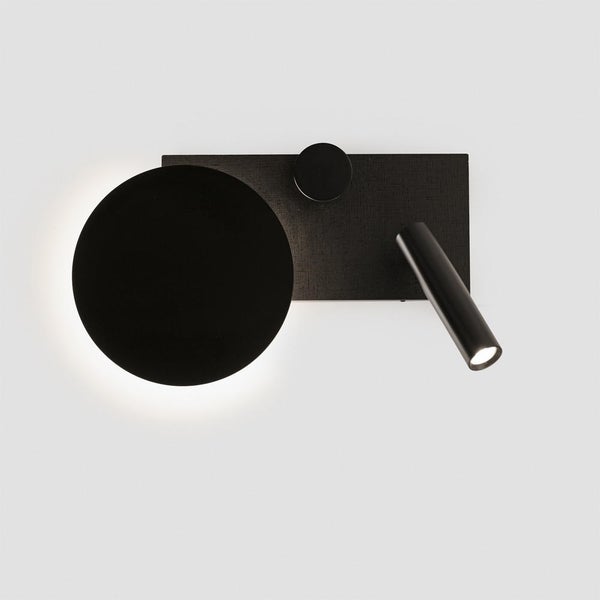 LED Wandleuchte Klee in Schwarz 10W 1021lm mit Lesearm links