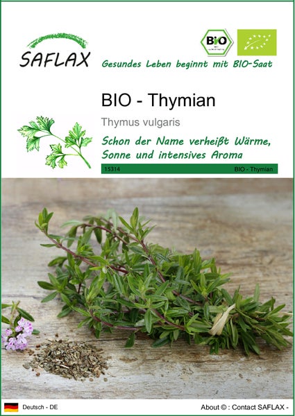 SAFLAX  - BIO - Thymian - Thymus vulgaris - 800 Samen