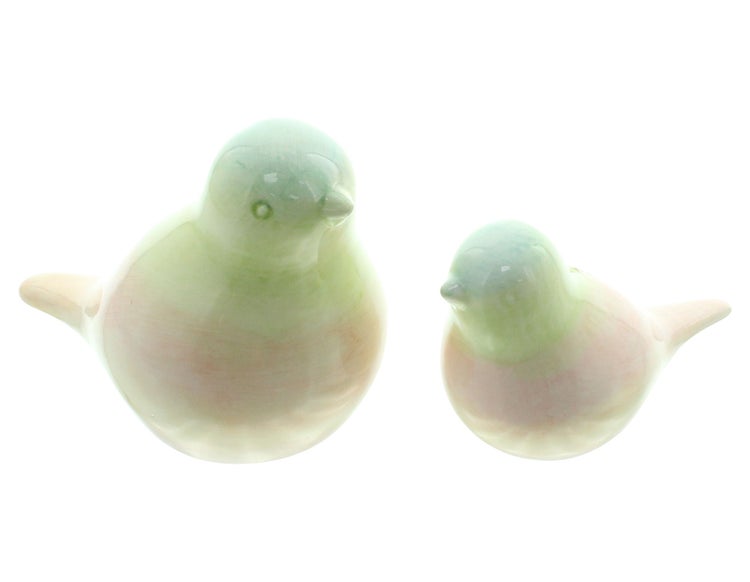 FRANK FLECHTWAREN | Vogel Pastell, 2er Set, PORZELLAN, 6 x 5 x 9 cm, 8,5 x 6,5 x 12,5 cm