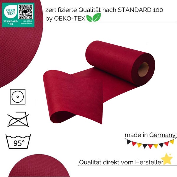 Sensalux Kombi-Set 1 Tischdeckenrolle 1m x 25m gelb + Tischläufer 30cm bordeaux