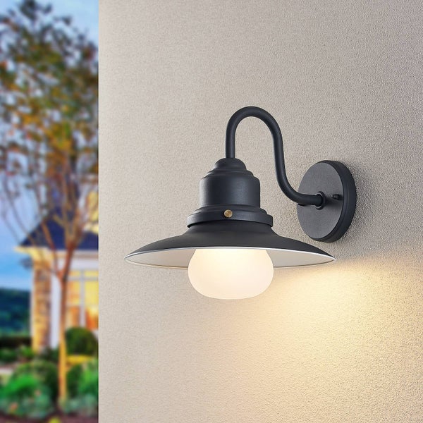 Lindby Wandleuchte außen Roisin (spritzwassergeschützt (Retro, Vintage Antik) in Alu aus Metall (1 flammig E27) - Außenwandleuchten Wandlampe Led Außenlampe Outdoor für