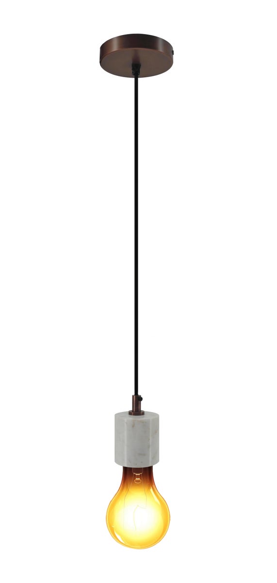 Solo Pendelleuchte minimalistisch weiß, Einzel Hängelampe Loft Look | Wohnzimmer Esszimmer Leuchte