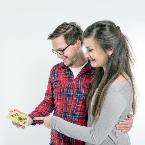 Mr. & Mrs. Panda Postkarte Avocado Party Zeit - Gelb Pastell