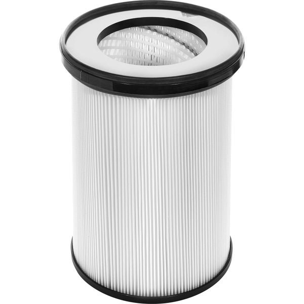 Zylindrischer Lamellenfilter mit schwarzem Rand für Staubsauger oder Absauganlagen.