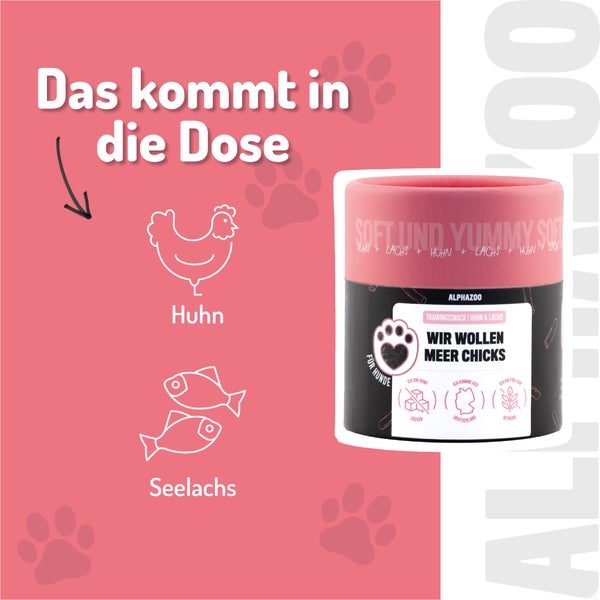 AlphaZoo Hunde Trainingssnacks mit Huhn und Lachs