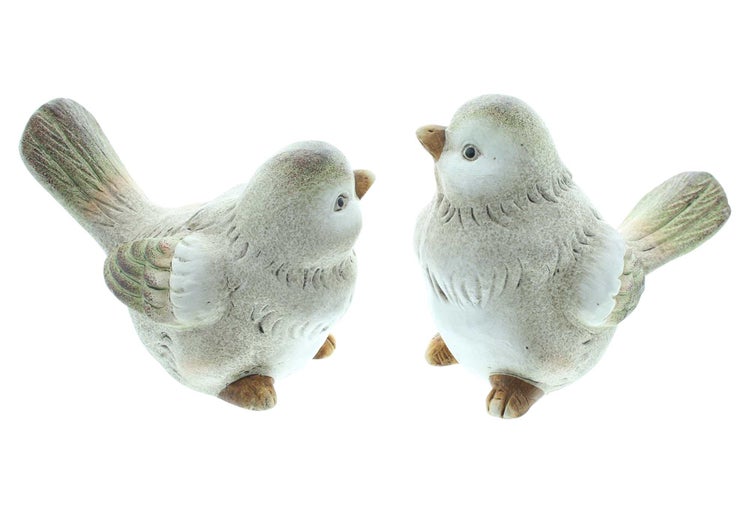 FRANK FLECHTWAREN | Vogel Piepmatz, 2er Set, TERRACOTTA, 14 x 9 x 10,5 cm, 15 x 9 x 12 cm