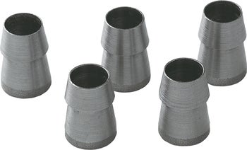 Set aus fünf Klemmringen für Rohrverbindungen in der Installationstechnik