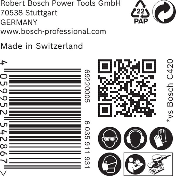 Bosch 50x Expert C470 Schleifpapier mit 14 Löchern für Schwingschleifer 115 x 230 mm G 240 - 2608900948