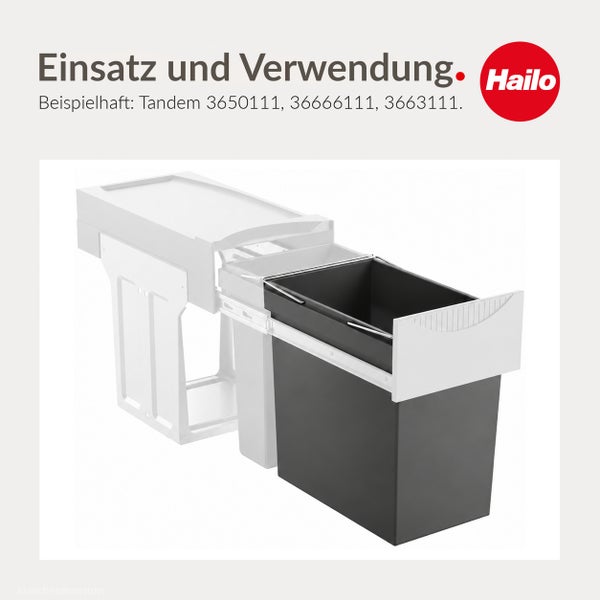 Hailo Tandem Abfalltrennsystem für den Küchenschrank mit ausziehbarem Abfalleimer