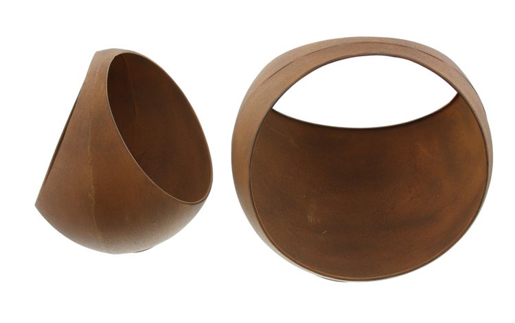 FRANK FLECHTWAREN | Pflanzkugel Rost, 2er Set, METALL, 19 x 17 x 21 cm, 23 x 21 x 25 cm