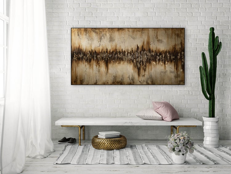 Handgemaltes Gemälde Acrylfarbe 140x70cm Braun