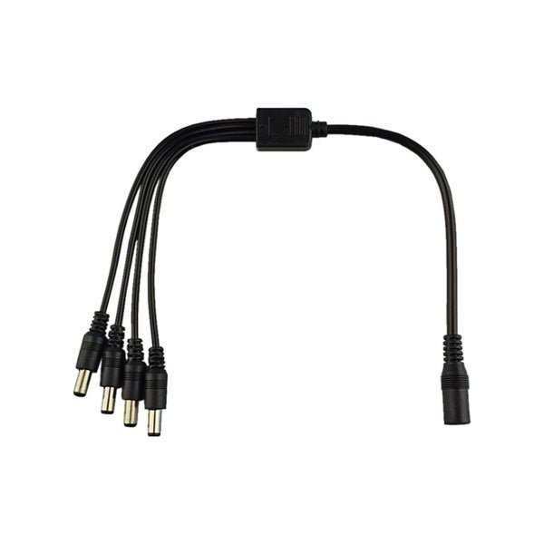 Gleichstrom Verteilerkabel von einer Buchse auf vier Stecker für LED Beleuchtung