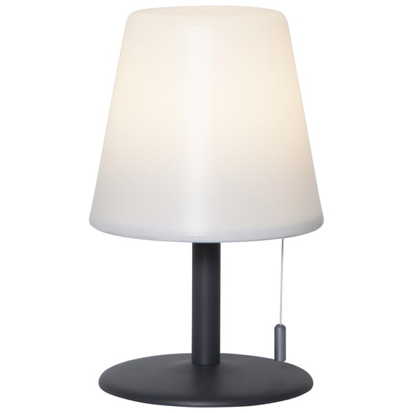 Akkubetriebene LED Tischleuchte für den Außenbereich