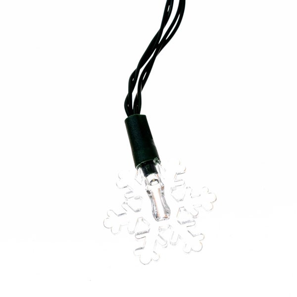 Lindby LED Lichterkette Batterie Schneeflocke Indoor Outdoor 620 cm, 30 Deko Lichter 8 Modi mit Timer Weihnachten Weihnachtsbeleuchtung Weihnachtsdeko