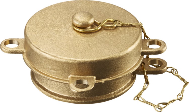 Blindkupplung aus Messing mit Kette für Klauenkupplungen.