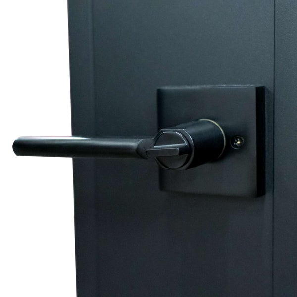 Glastür satiniert Komplettset mit Beschlag Loftstil 830x2115mm DIN Links  - Türklinke Drehtür