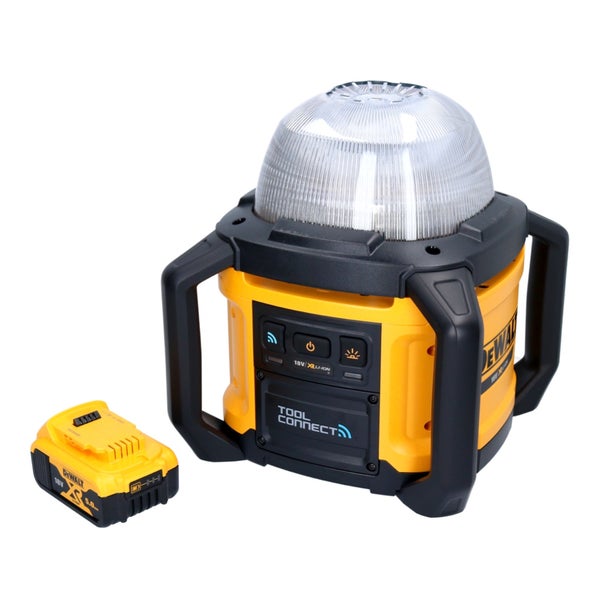 DeWalt Akku-Baustrahler mit 18 Volt Akku und Tool Connect Funktion.