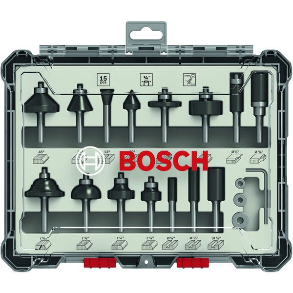 Bosch Fräser Set mit 15 Teilen im Koffer