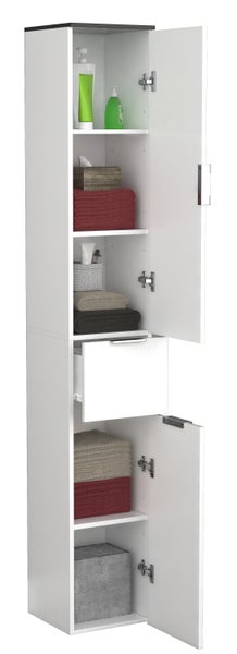 Holz Badmöbel Badschrank Hochschrank Donali