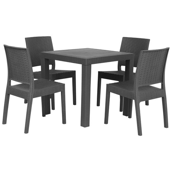 Gartenmöbel Set 4-Sitzer FOSSANO Graphitgrau