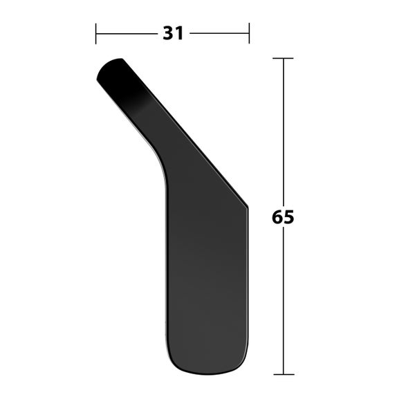 KEUCO Rose Handtuchhaken, zum Kleben/Schrauben, schwarz matt